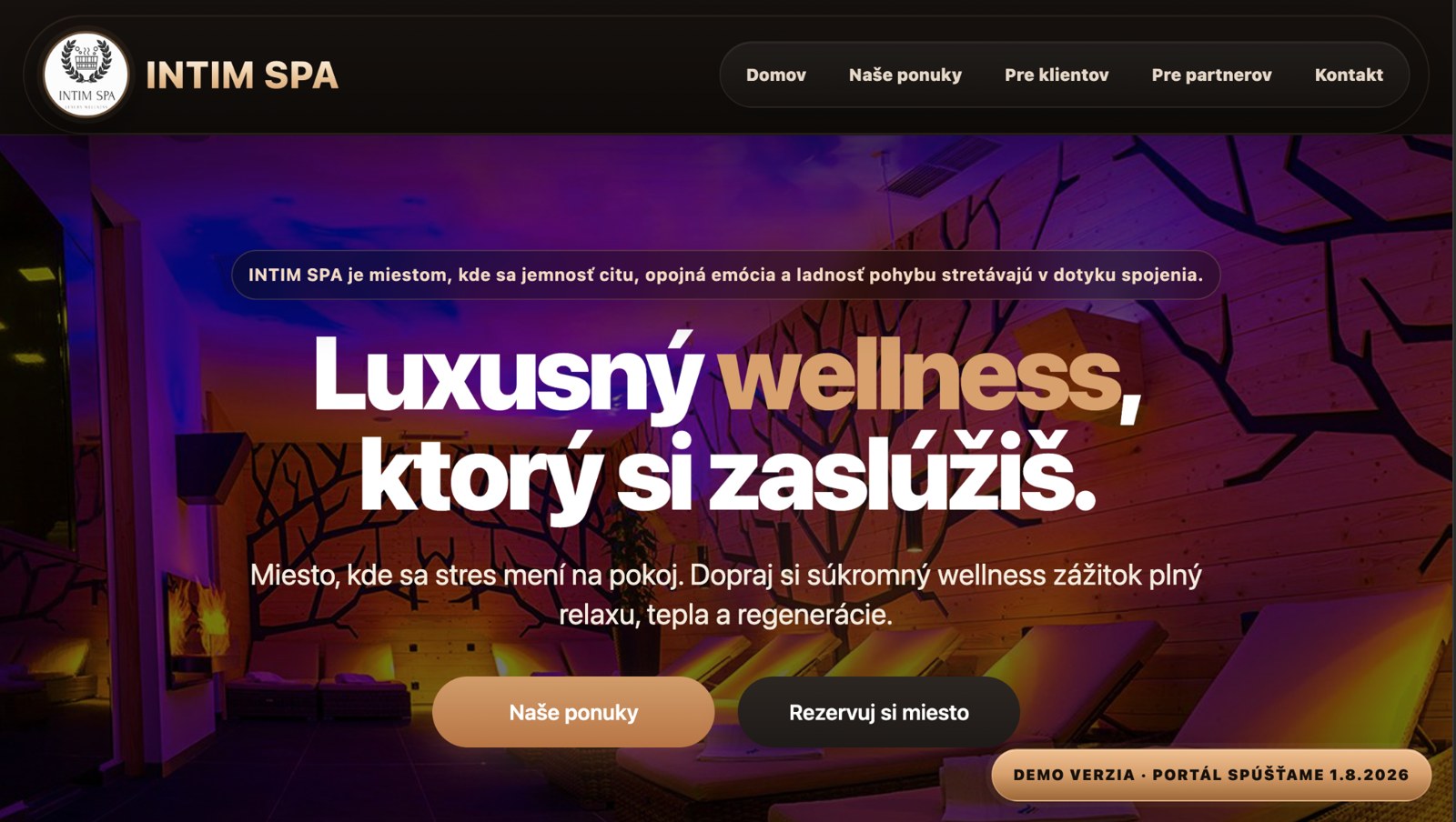 Náhľad webu intimspa.sk